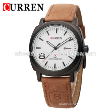 luxury simple design big face leather Business Casual Men Watch